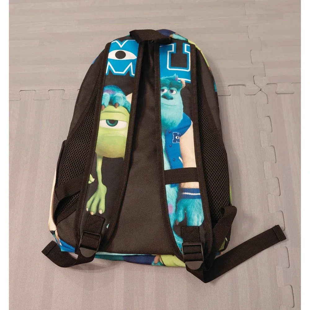 Disney Pixar Monsters University Backpack Mike and Sulley MU School Bag Black